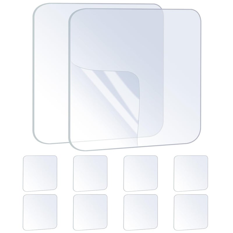 ZOMPAGO 10PCS Premium Double Sided Mounting Squares Clear Tape,Heavy Duty Adhesive Pads for Pictures,Poster Hanging Strips - Strong Sticky Tack,Waterproof Adhesive for Shower,Wall Patch,Sticky Pads - Image 1